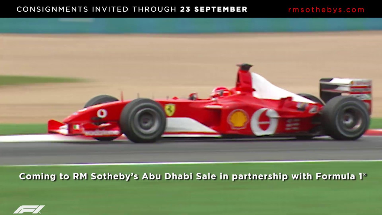 Michael Schumacherile F1 tiitli toonud Ferrari läheb Abu Dhabis oksjonile 6 miljoni naela eest.
